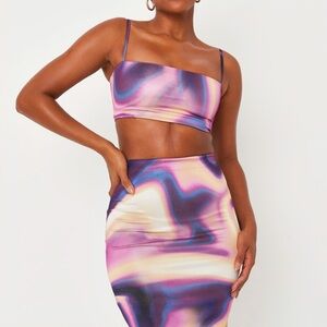 Carli Bybel x Missguided Purple Marble Print Set